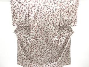 大正ロマン　抽象花唐草模様織り出し手織り紬着物